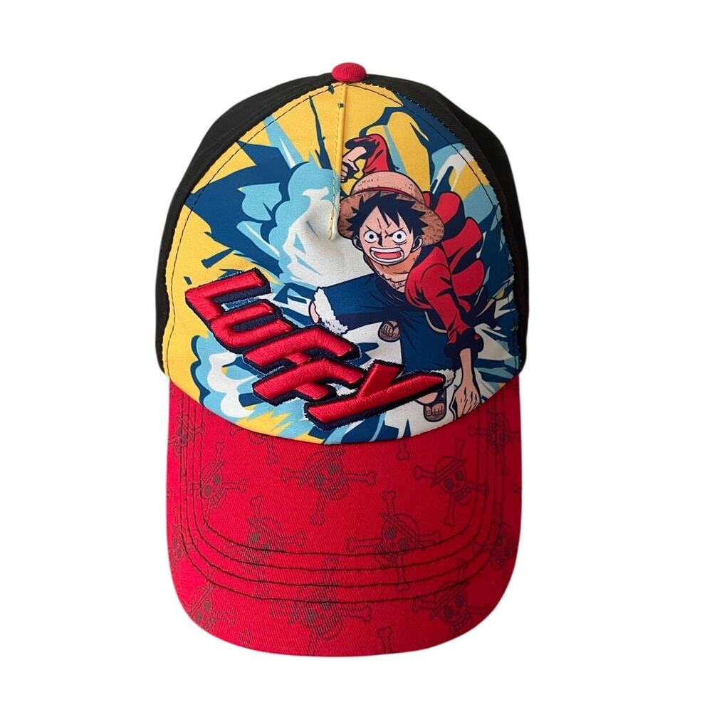Newt One Piece Anime Mens OS Black Red Adjustable Snapback Cap